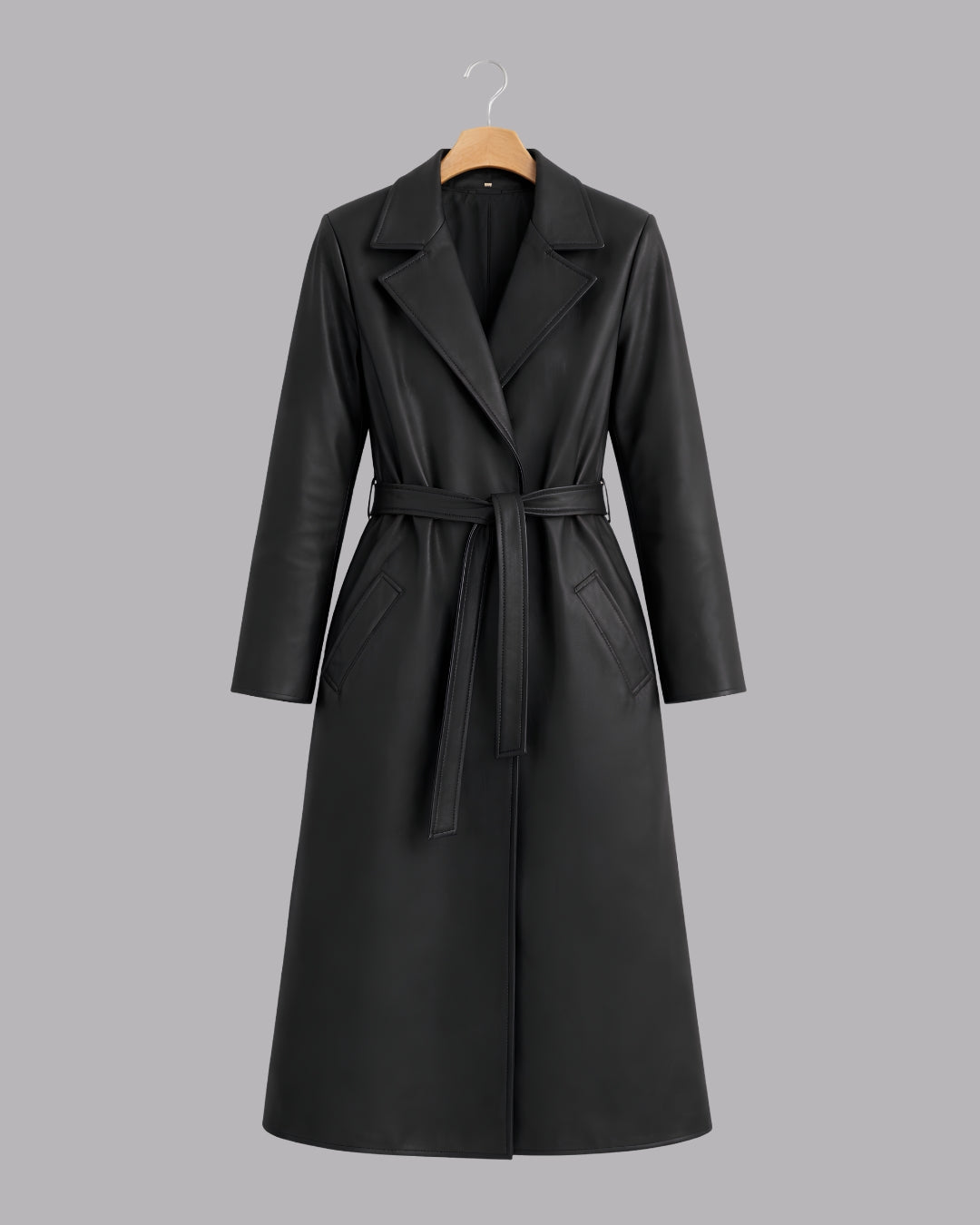 Midnight Luxe Leather Trench