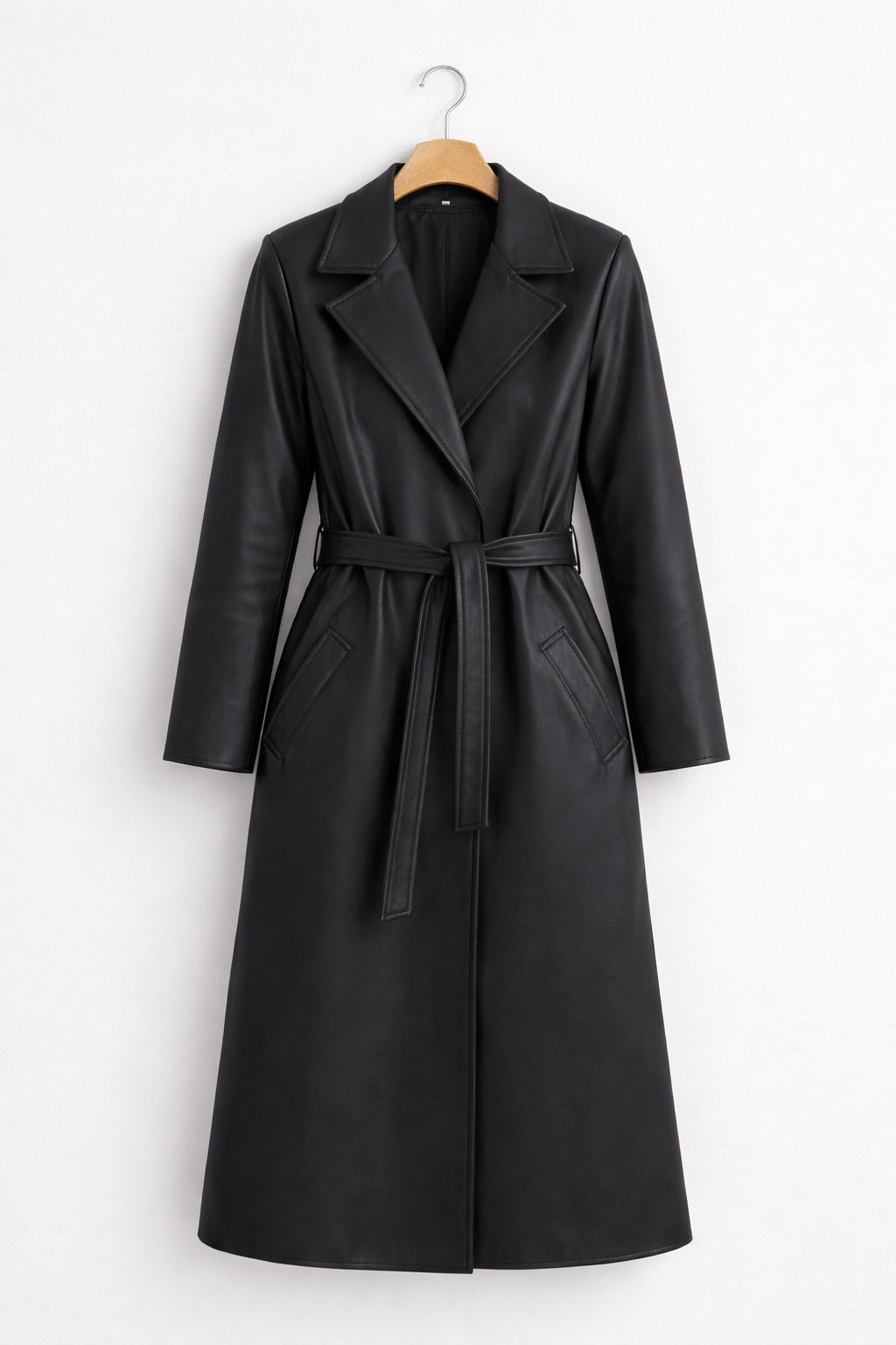Midnight Luxe Leather Trench