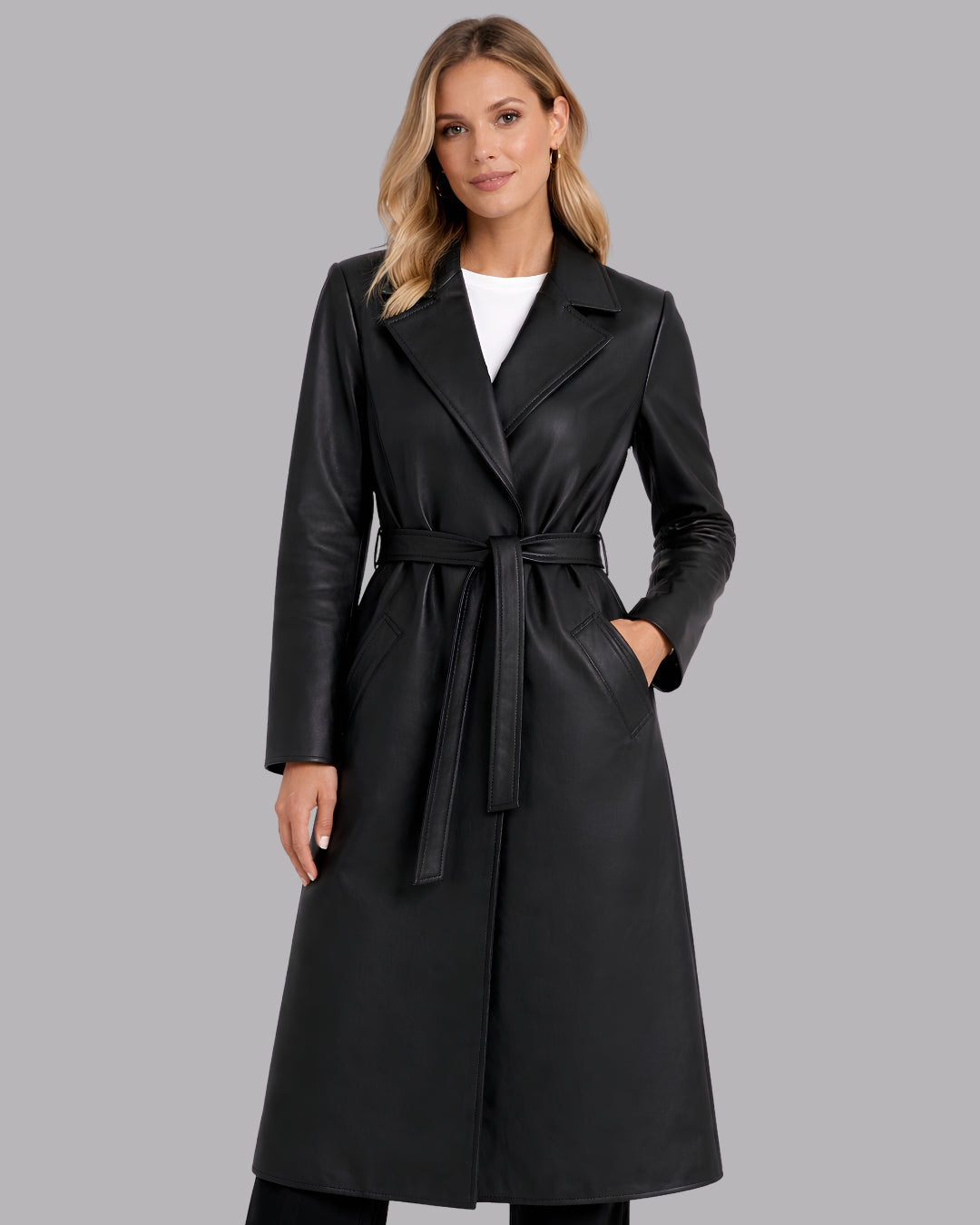 Midnight Luxe Leather Trench