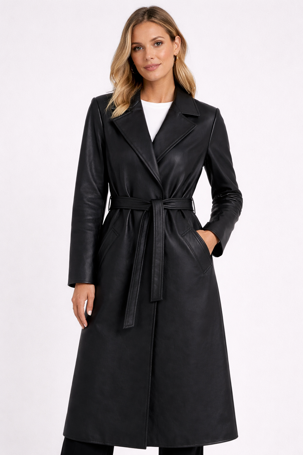 Midnight Luxe Leather Trench