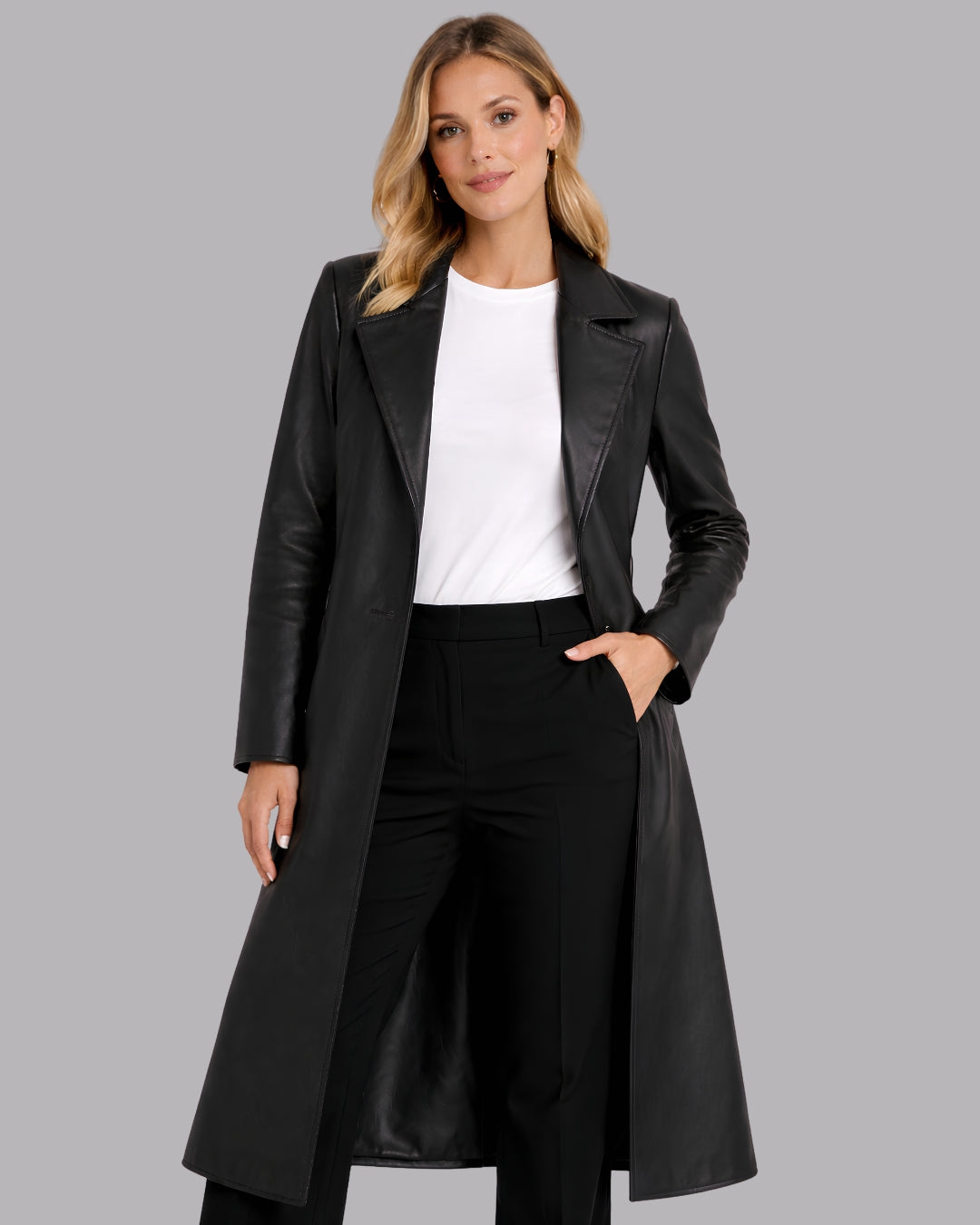 Midnight Luxe Leather Trench