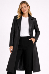 Midnight Luxe Leather Trench