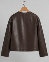 Espresso Minimal Leather Jacket