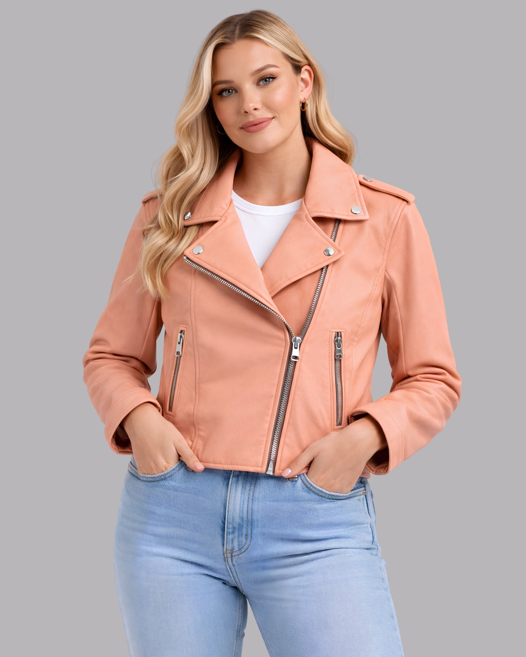 Amelia Cropped Moto Jacket
