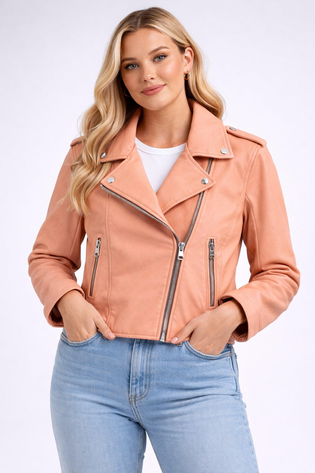Amelia Cropped Moto Jacket