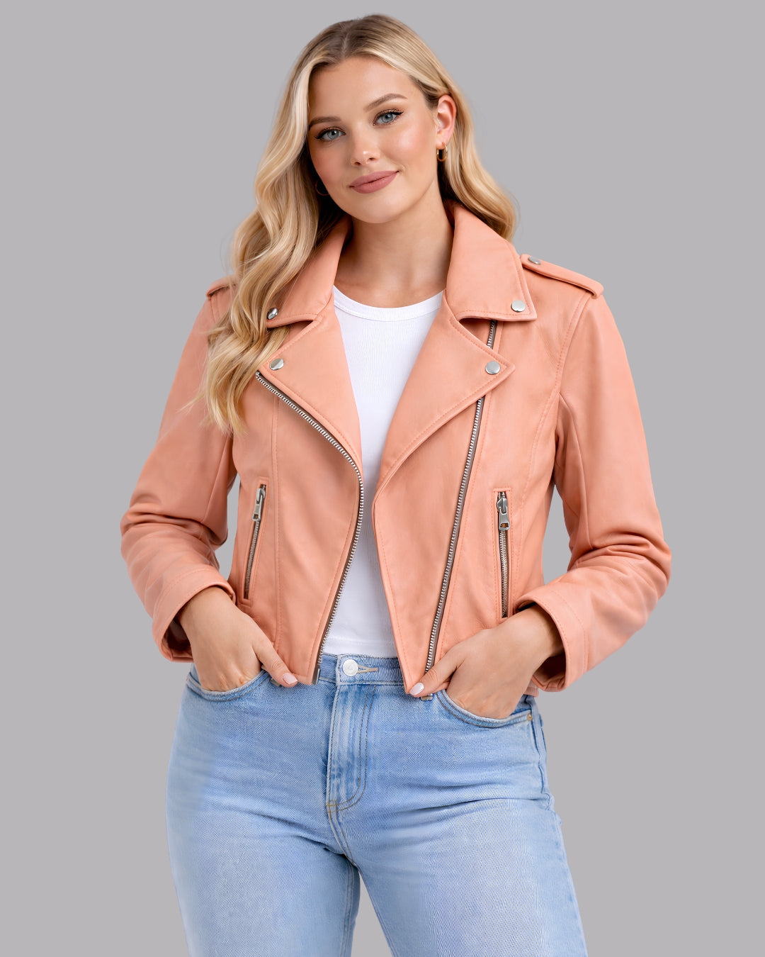 Amelia Cropped Moto Jacket