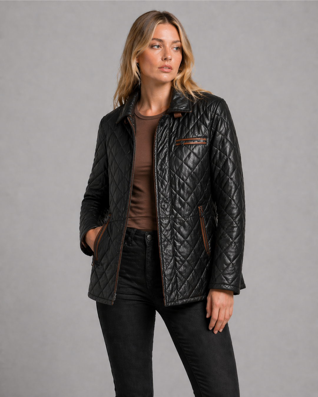 Noir Quilted Luxe Jacket