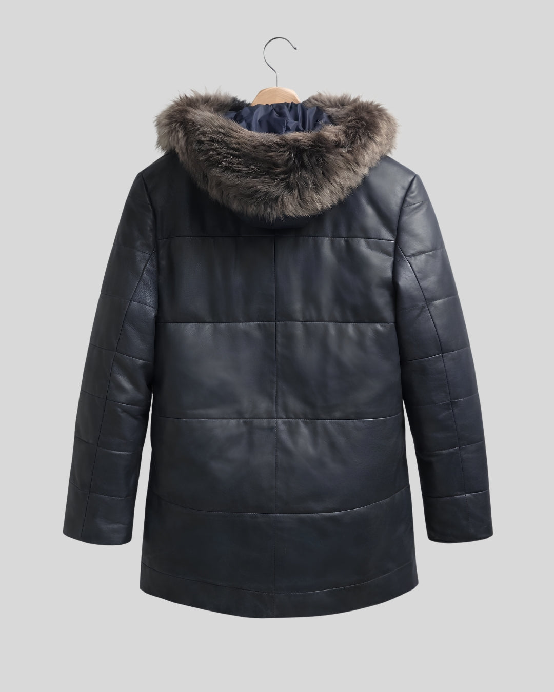 Midnight Frost Leather Parka