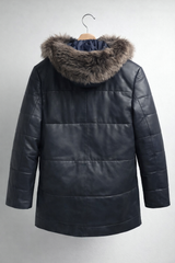 Midnight Frost Leather Parka
