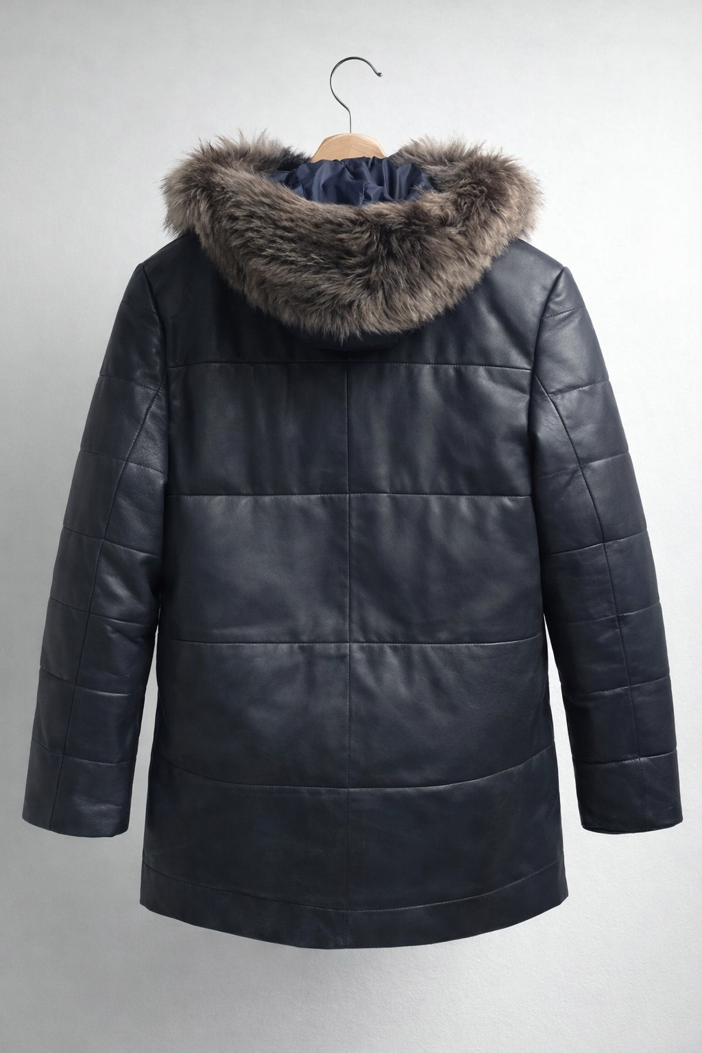Midnight Frost Leather Parka
