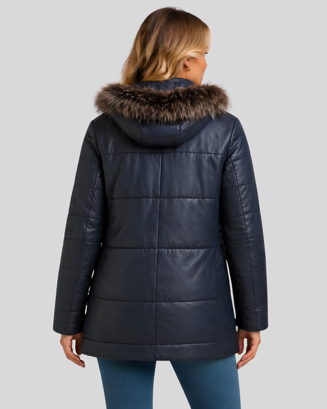 Midnight Frost Leather Parka