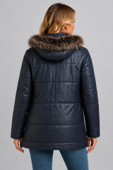 Midnight Frost Leather Parka