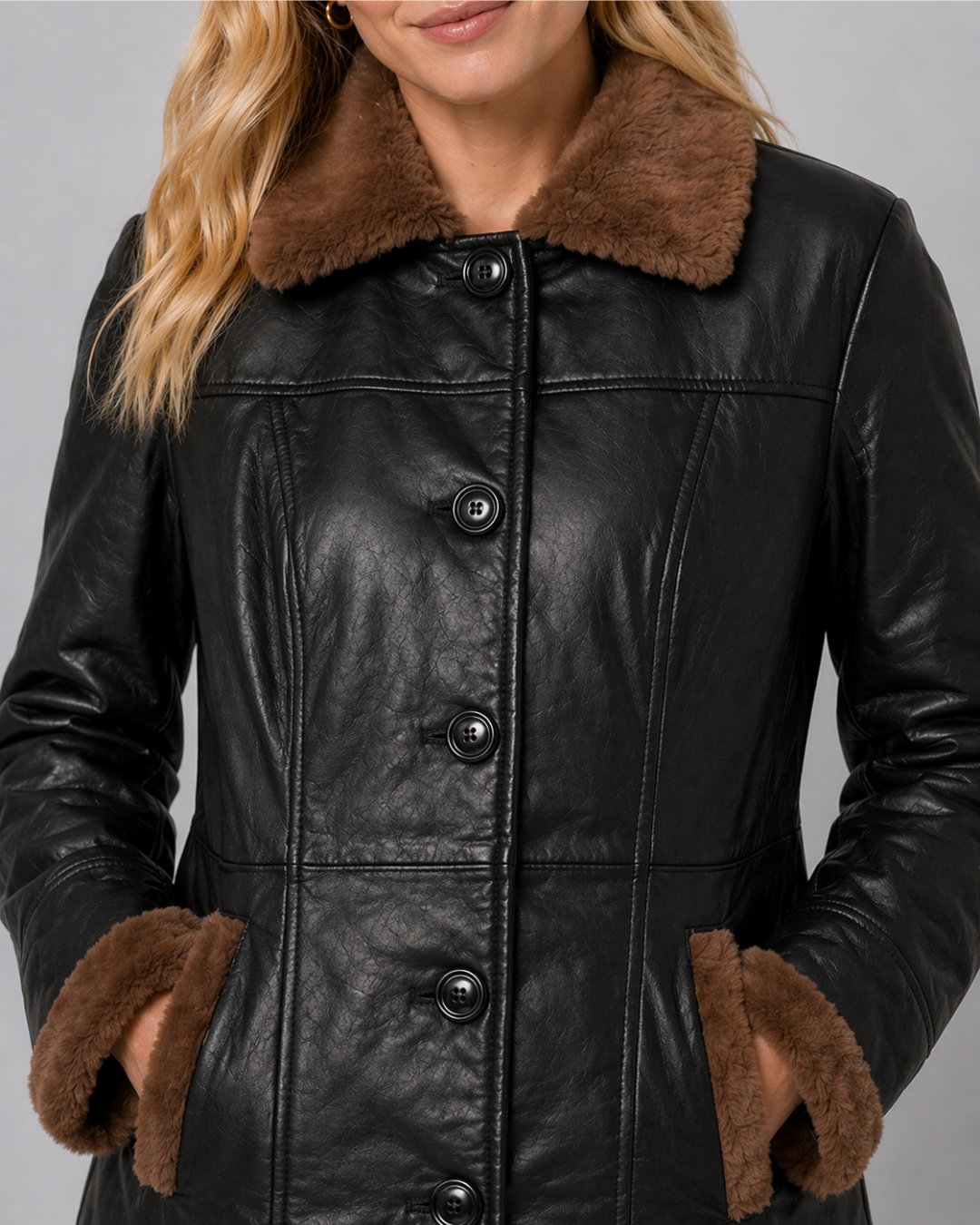 Noir Aspen Shearling Coat