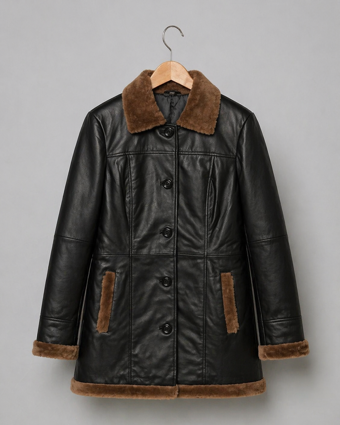 Noir Aspen Shearling Coat