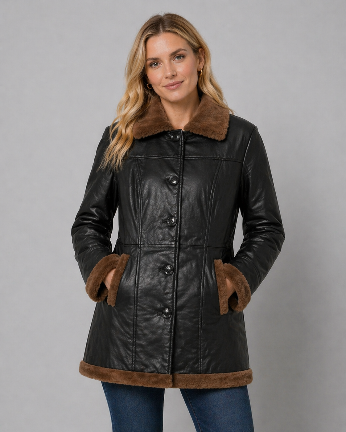 Noir Aspen Shearling Coat