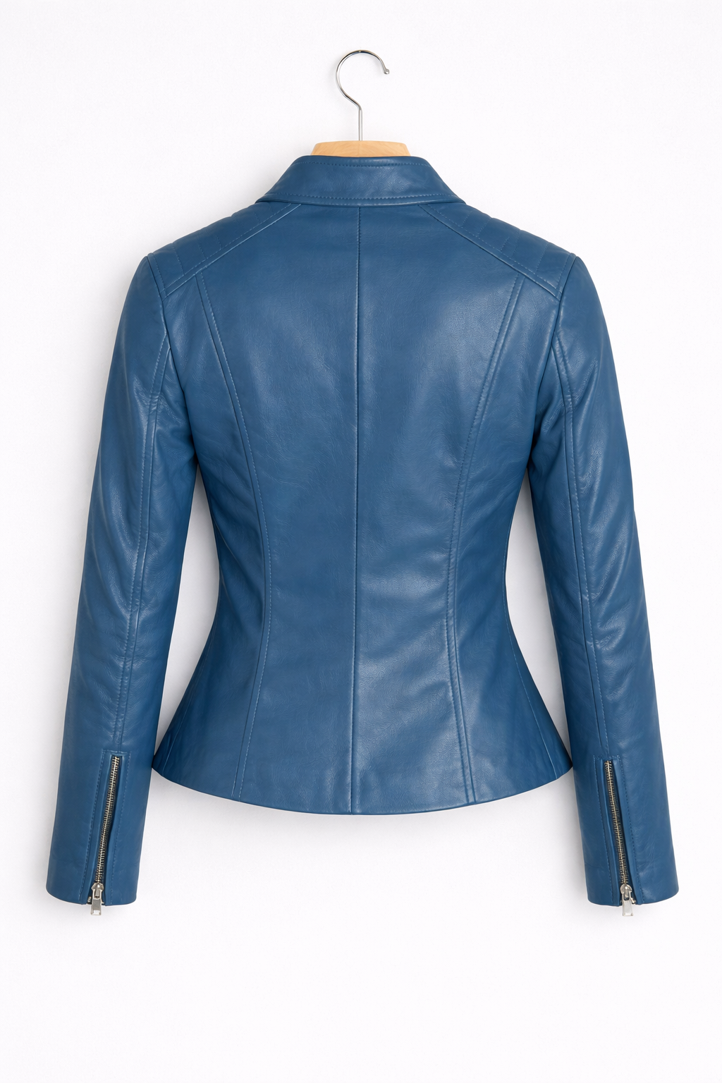 Azure Luxe Women’s Leather Jacket