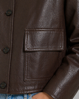 Espresso Minimal Leather Jacket