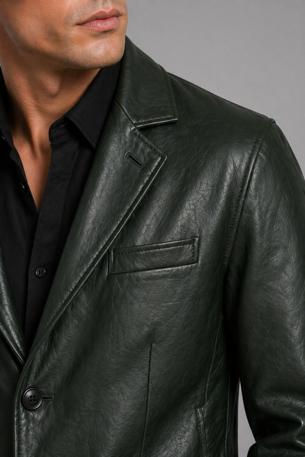 Verdant Leather Blazer