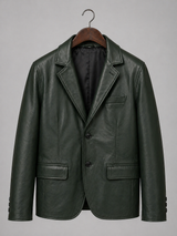 Verdant Leather Blazer