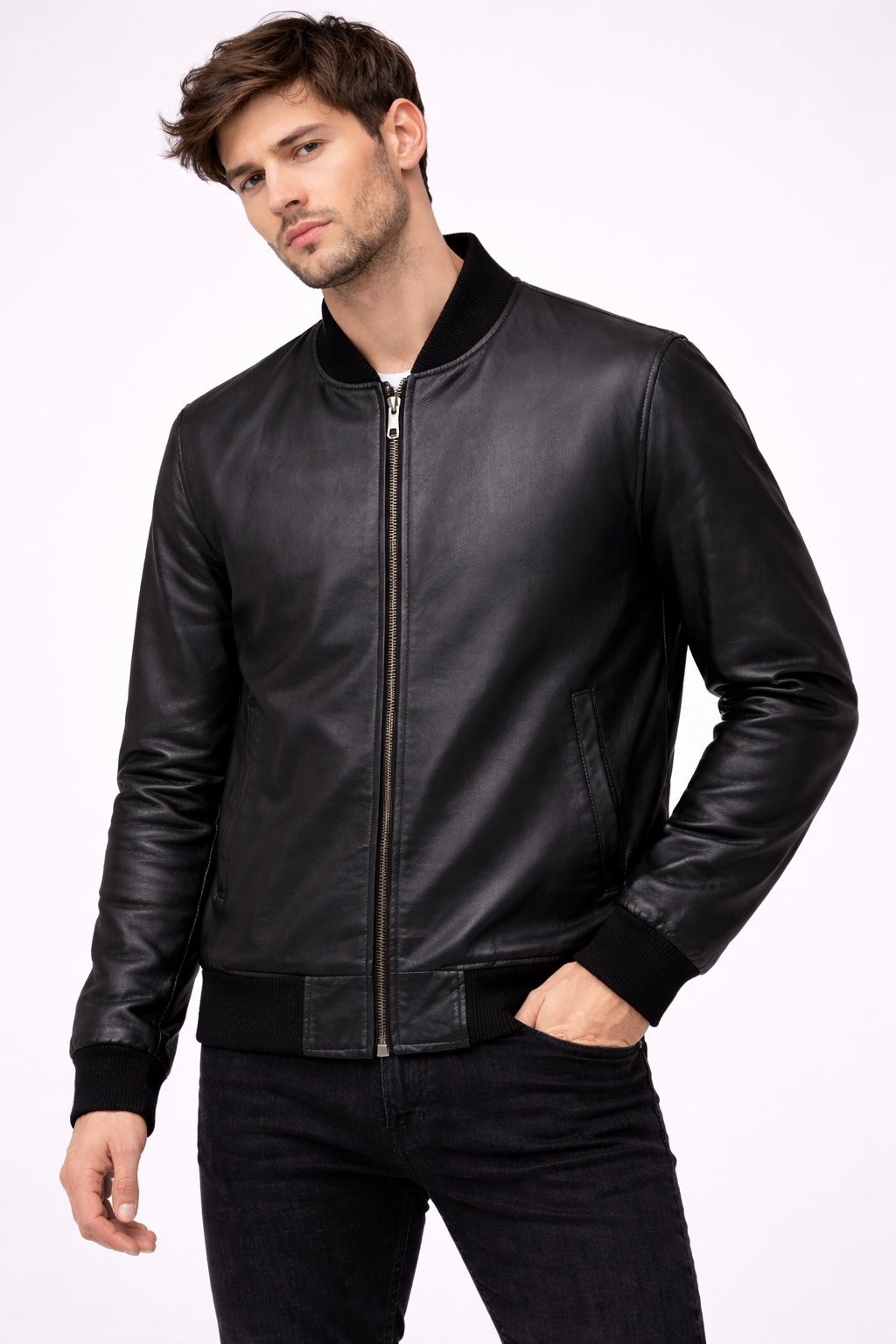 Classic Black Bomber Jacket