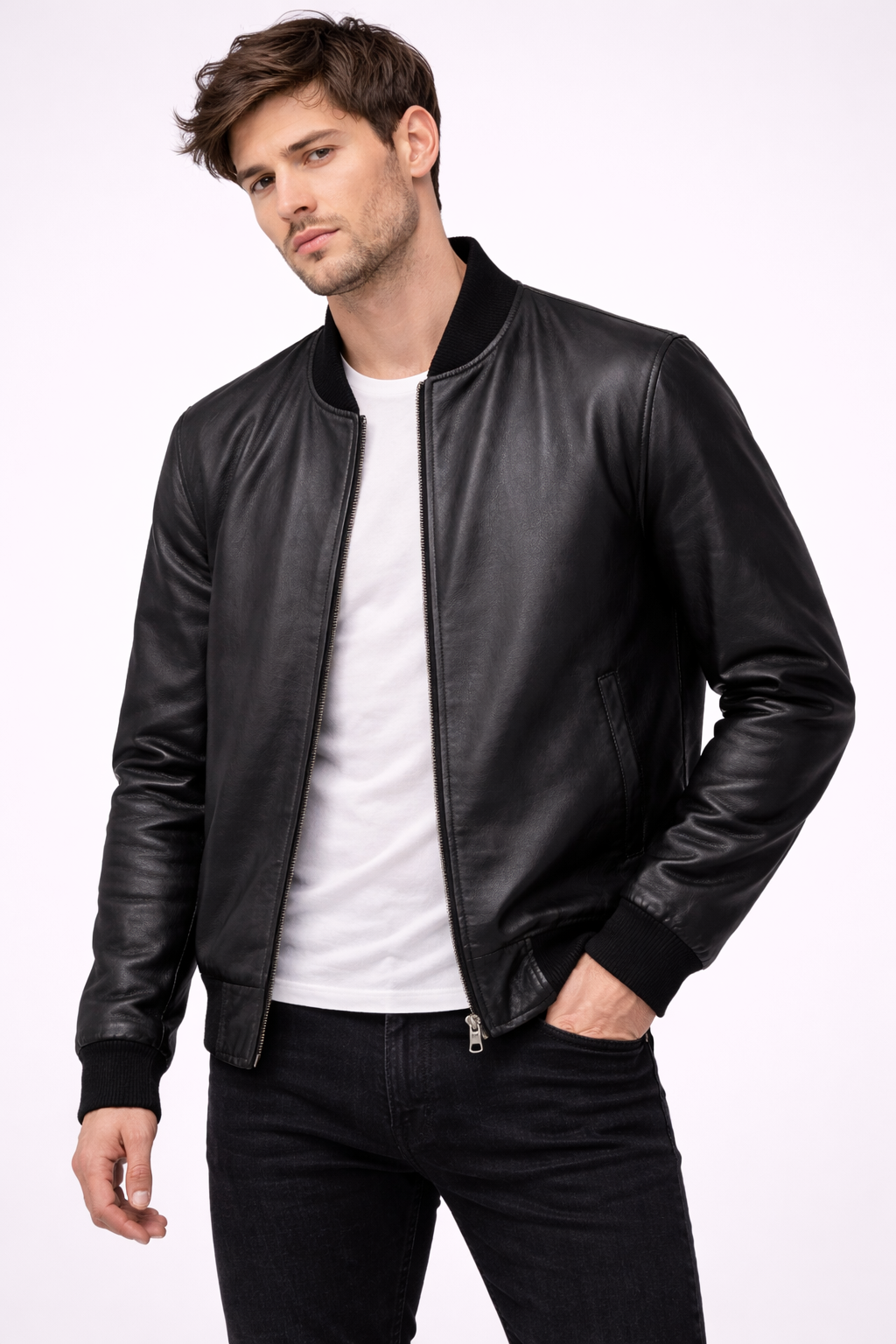 Classic Black Bomber Jacket