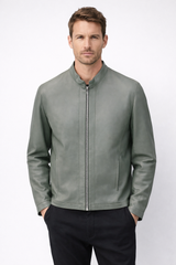 Minimal Olive Green Jacket – Slim Fit