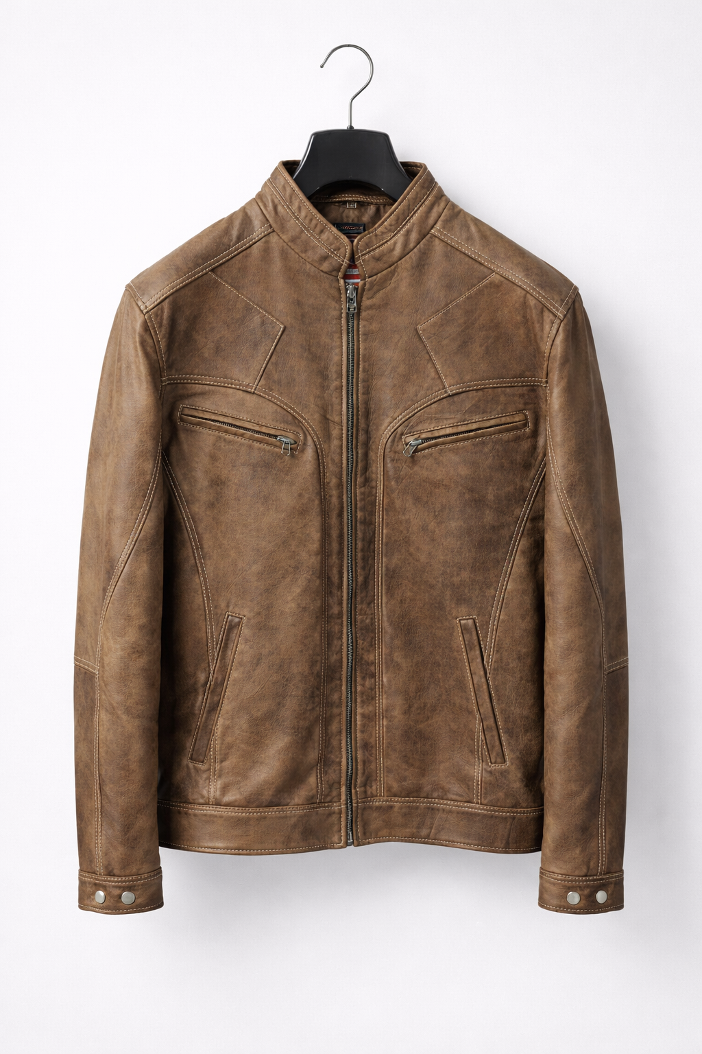 Vintage Brown Distressed Jacket – Slim Fit