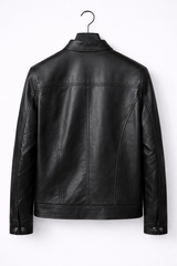 Classic Black Racer Jacket – Slim Fit