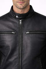 Classic Black Racer Jacket – Slim Fit