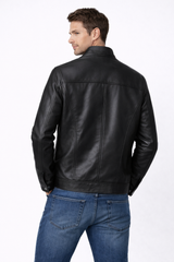 Classic Black Racer Jacket – Slim Fit