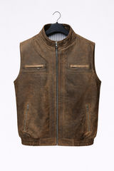 Brown Vintage Leather Vest