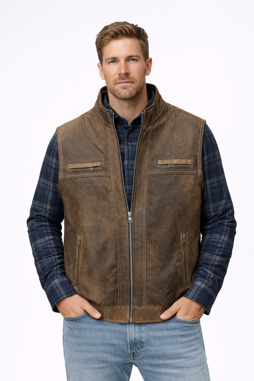Brown Vintage Leather Vest
