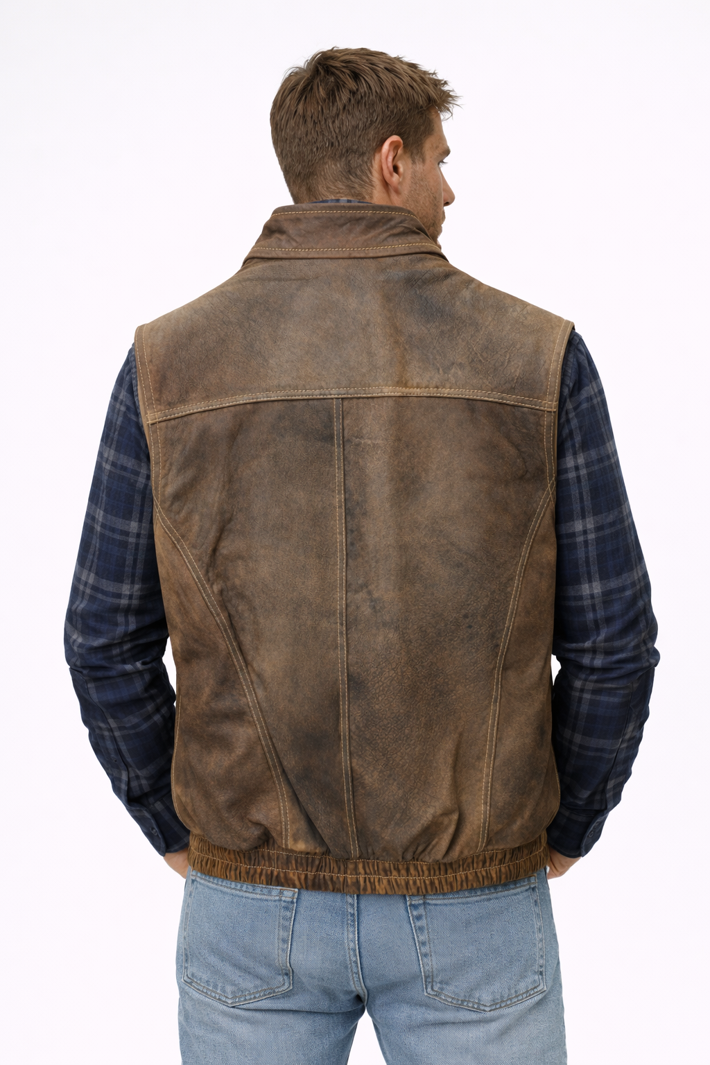 Brown Vintage Leather Vest