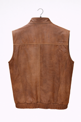 Tan Brown Leather Vest