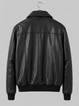 Black Bomber Jacket – Shearling Collar Edition
