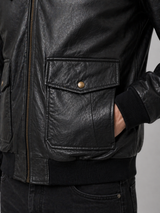 Black Bomber Jacket – Shearling Collar Edition