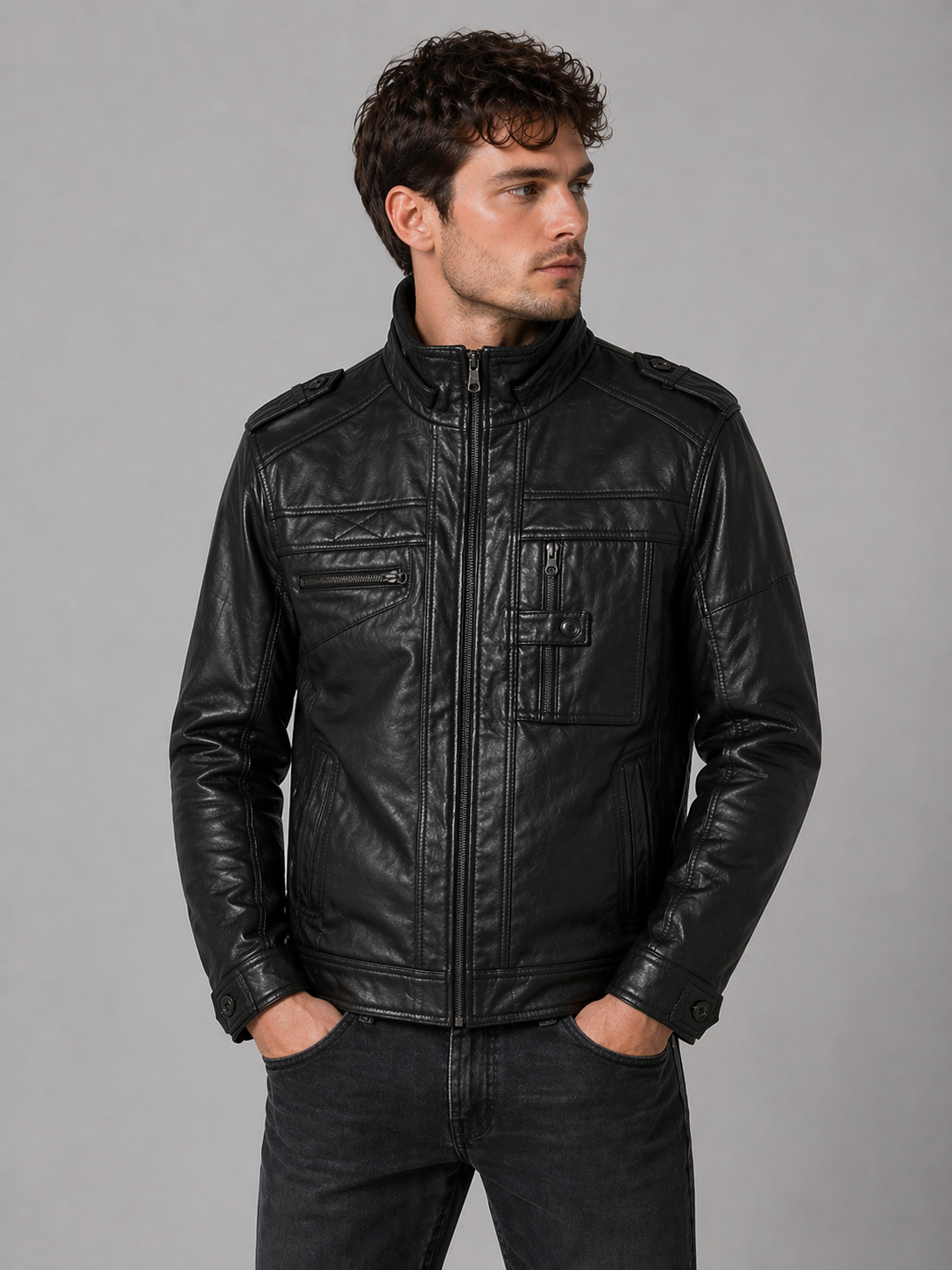 Black  Moto Jacket – Utility Pocket Edition