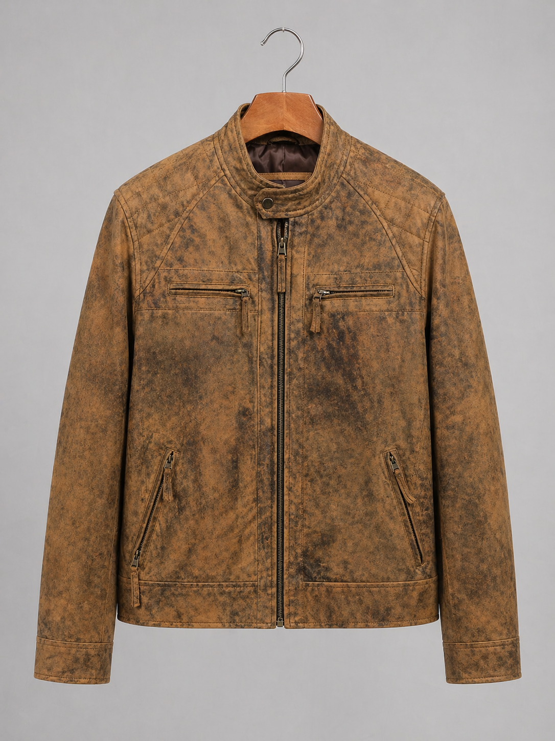 Rustic Brown Distressed Jacket