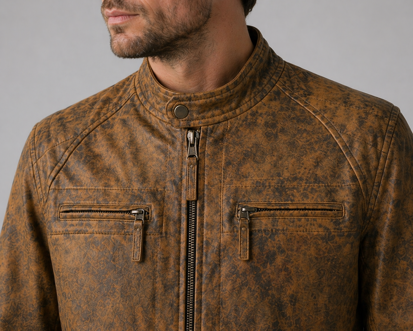 Rustic Brown Distressed Jacket