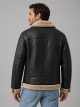 Noir Shearling Collar Jacket