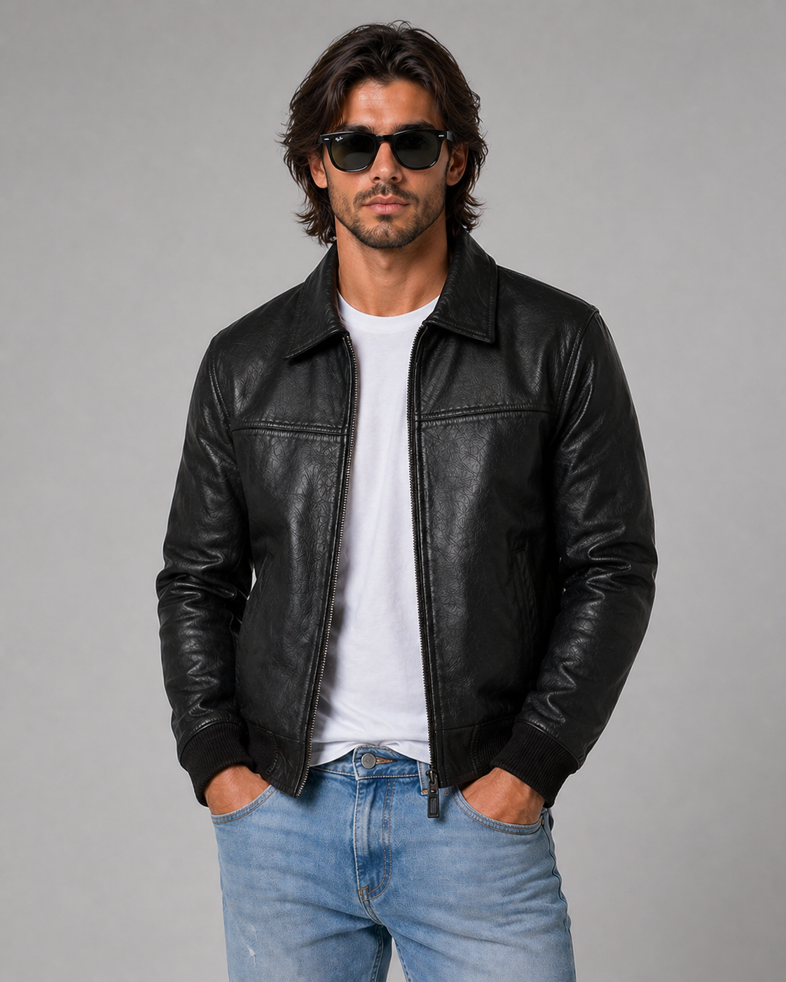 Noir Classic Bomber Jacket