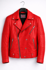 Crimson Edge Biker Jacket