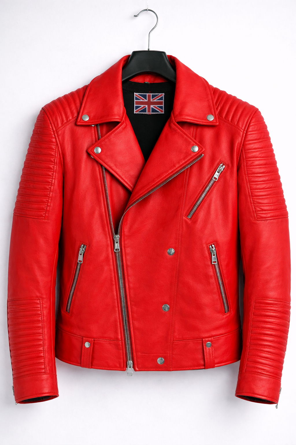 Crimson Edge Biker Jacket