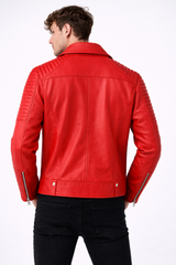 Crimson Edge Biker Jacket