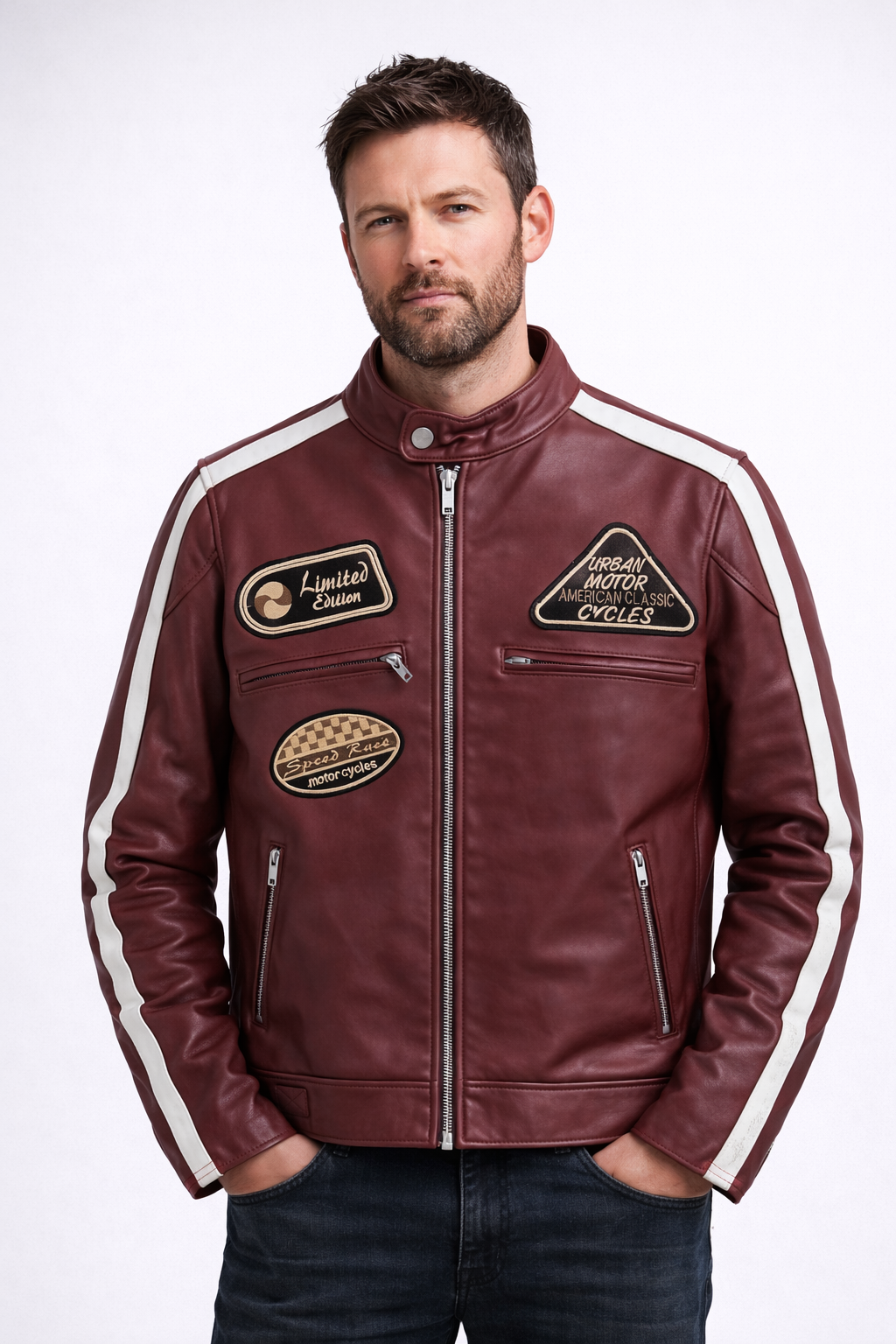 Crimson Moto Racer Jacket