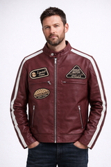 Crimson Moto Racer Jacket