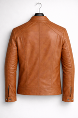 Ridge Tan Moto Leather Jacket