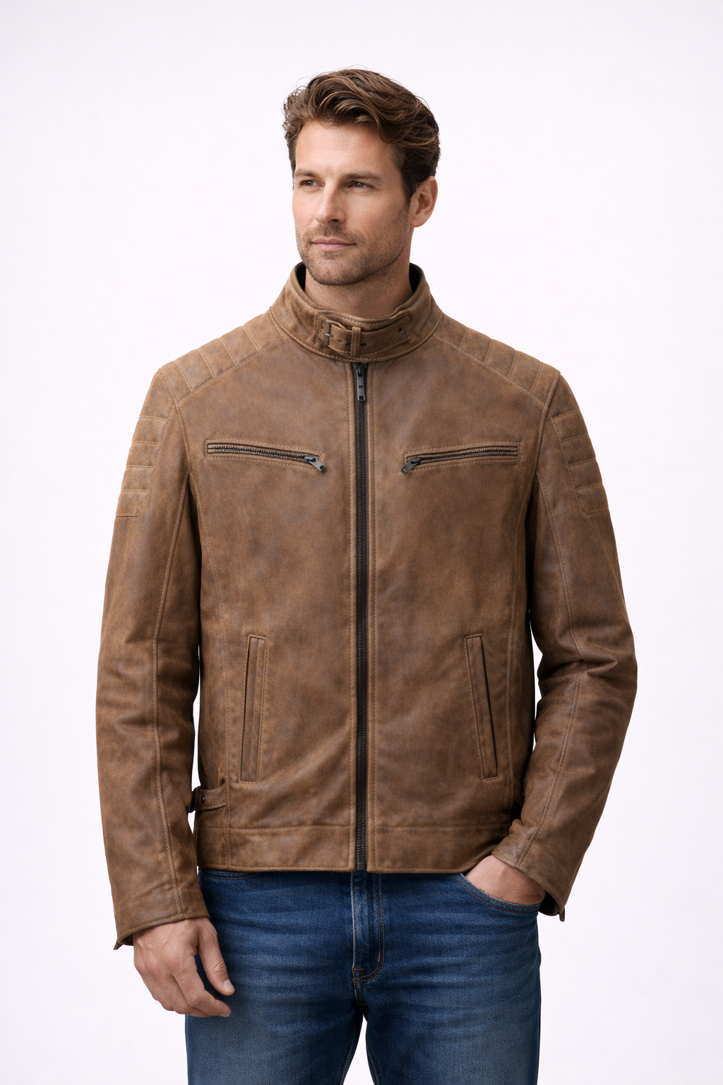 AeroCore Quilted Rider Brown Jacket
