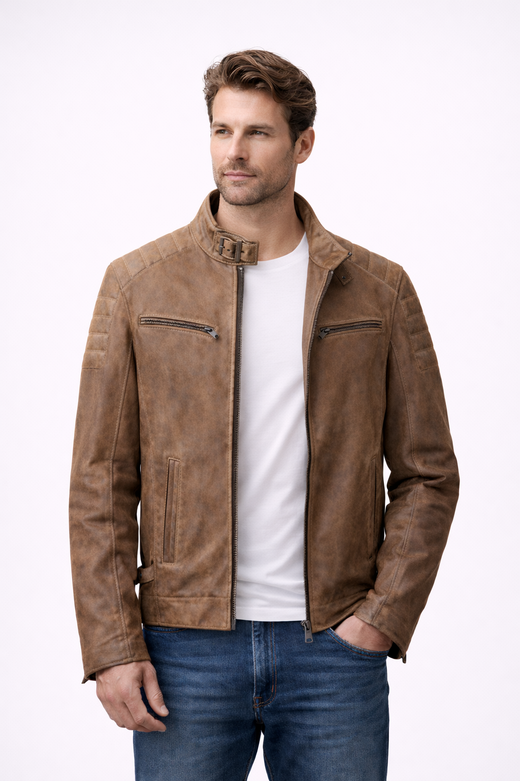 AeroCore Quilted Rider Brown Jacket