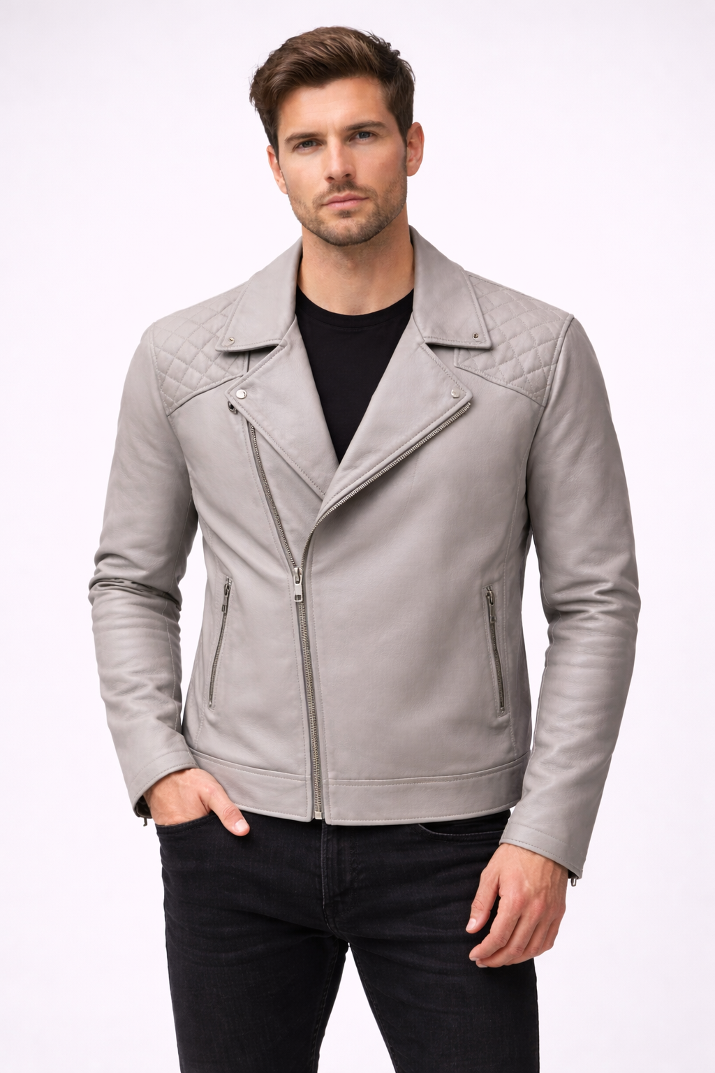Slate Quilted Rider Jacket